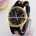 Trendy design 3 small dial face geneva branded watch